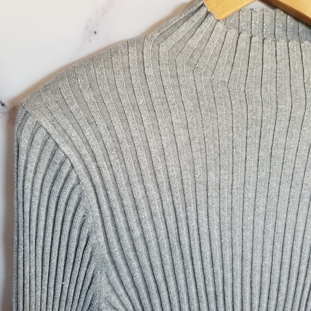 COURT & ROWE Metallic Mockneck Ribbed Sweater - Picture 3 of 6